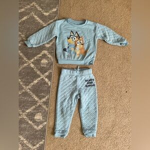 2T Blue Bluey and Bingo Quilted Kids Set